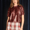 Hunter Bell Pixie Top in Mulberry Sequin