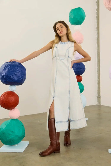 Hunter Bell Sedona Dress in Washed Blue