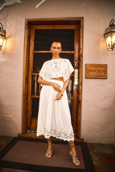 Hunter Bell Tatum Skirt in White