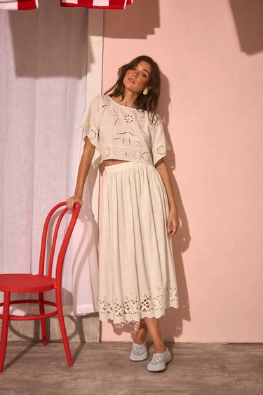 Hunter Bell Tatum Skirt in White