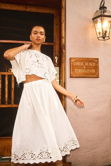 Hunter Bell Tatum Skirt in White