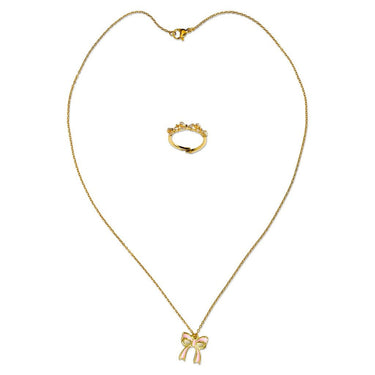 Iscream Beautiful Bows Ring Necklace Set