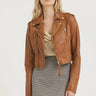 Jakett Erin Burnished Leather Jacket in Caramel