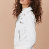 Jakett Josey Washed Leather Jacket in White - Estilo Boutique