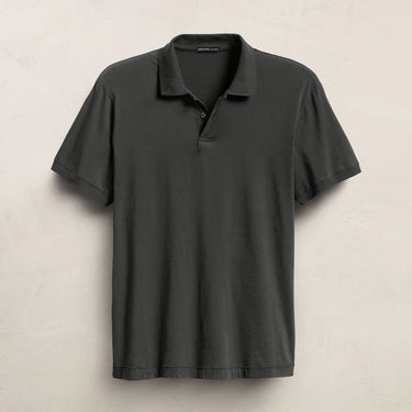 James Perse Luxe Lotus Jersey Polo in Carbon