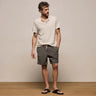 James Perse Slub Jersey Short Sleeve Henley in Pearl Pigment