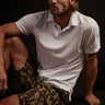 James Perse Sueded Jersey Polo in White