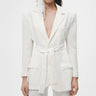 JC Pajares Linen Cut Out Blazer in White - Estilo Boutique