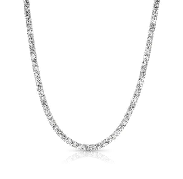 Jen Hansen 4mm Tennis Necklace in Silver 18" - Estilo Boutique