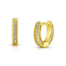 Jen Hansen All - Over Channel Set Huggies in Gold