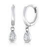 Jen Hansen CZ Teardrop Huggies in Silver