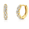 Jen Hansen Fancy Cut Huggies in Gold - Estilo Boutique