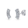 Jen Hansen Mini Baguette Wing Studs in Silver