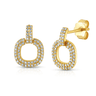 Jen Hansen Open Circle Dangle Studs in Gold - Estilo Boutique