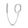 Jen Hansen Single CZ Connecting Huggies in Silver