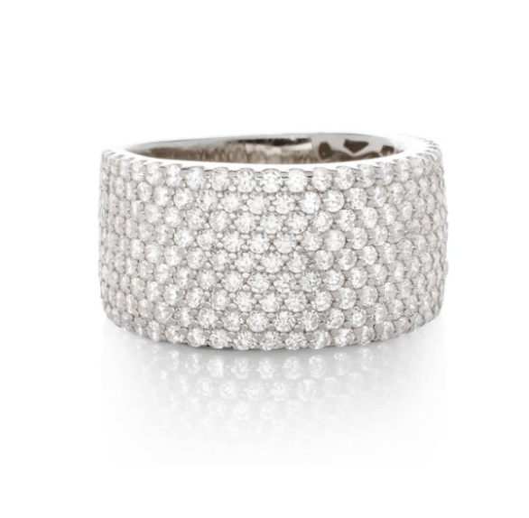 Jen Hansen Wide Band Ring in Silver - Estilo Boutique
