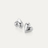 Jenny Bird Art Heart Button Earring in Silver - Estilo Boutique