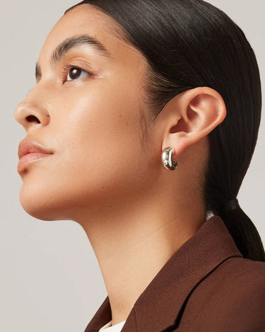 Jenny Bird Tome Hoops Medium in Silver