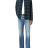 John Varvatos Dario Shirt in Brushed Plaid in Titanium Blue