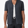 John Varvatos Nayeem Etching Printed Camp Collar Shirt in Charcoal Heather