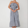 JS71 Karoline Dress in Navy White Stripe