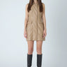 JS71 Shania Faux Leather Dress in Light Beige