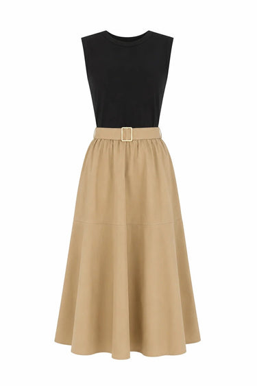 JS71 Wyatt Dress in Black Khaki