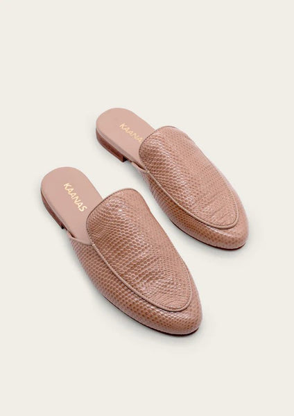 Kaanas Sardinia Leather Mule in Almond Estilo Boutique 7 Almond