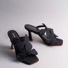 Kaanas Sequoia By LUN Flower Applique Heel in Black - Estilo Boutique