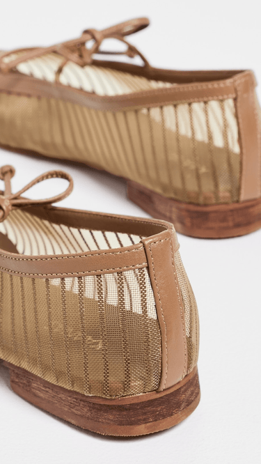 Kaanas Tahlira Striped Mesh Ballerina in Honey
