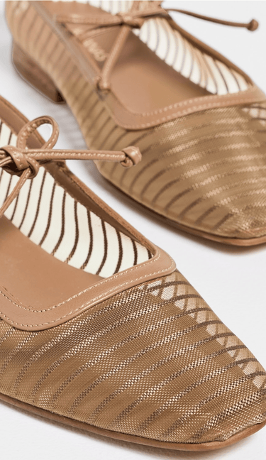 Kaanas Tahlira Striped Mesh Ballerina in Honey