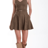 Karina Grimaldi Hanna Suede Mini Dress in Olive