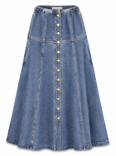 Karina Grimaldi Mica Denim Midi Dress in Denim