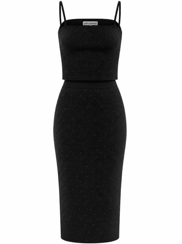 Karina Grimaldi Noa Embellished Knit Set in Black