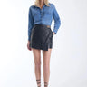 Karina Grimaldi Pauli Leather Mini Skirt in Black