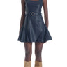 Karina Grimaldi Sam Vegan Leather Mini Dress in Navy