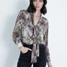 Karina Grimaldi Samantha Print Top in Natural Snake