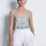 Karina Grimaldi Solana Embroidered Tank in Aqua