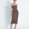 Karina Grimaldi Tessa Strapless Top in Mocha