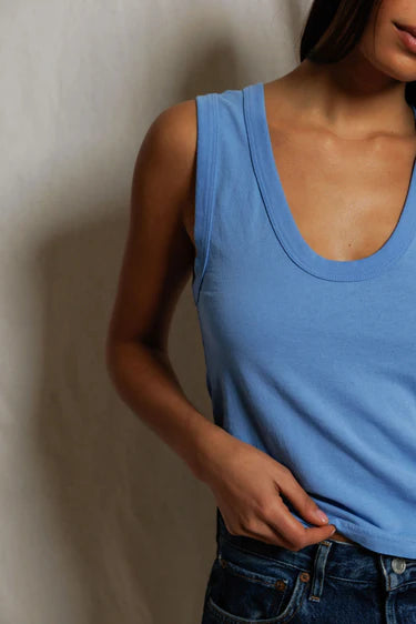 Perfect White Tee Khara Tank in Pacific Blue