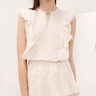 Krisa Raw Edge Ruffle Tank - Estilo Boutique