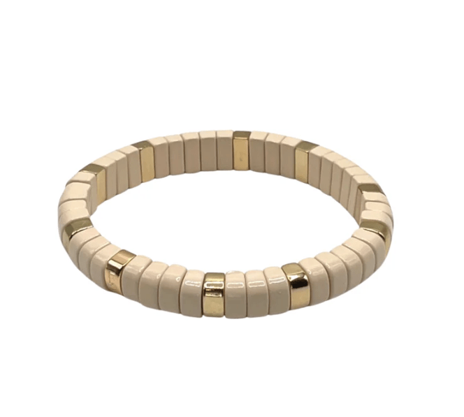 La Lumiere Ivory and Gold Rounded Bracelet - Estilo Boutique