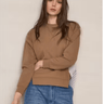 Lafata Mixed Media Sweatshirt in Neutral Multi Stripe