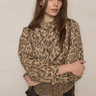 Lafata The Bubble Hem Shirt Jacket in Nude Cheetah