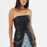 Lamarque Avani Faux Leather Bustier Top in Black - Estilo Boutique