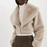 Lamarque Danika Faux Fur Crop Jacket in Oat - Estilo Boutique