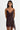 Lamarque Paulina Lace Trim Faux Leather Mini Dress in Vamp