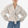 Lamarque Quinn Cropped Trench Coat in Whisper White
