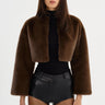 Lamarque Rowdie Faux Fur Jacket in Walnut