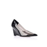 Lana Wilkinson Eileen Wedge Black Vinylite & Patent Leather
